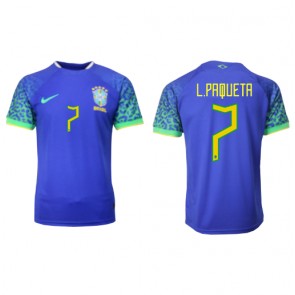 Lacne Muži Futbalové dres Brazília Lucas Paqueta #7 MS 2022 Krátky Rukáv - Preč